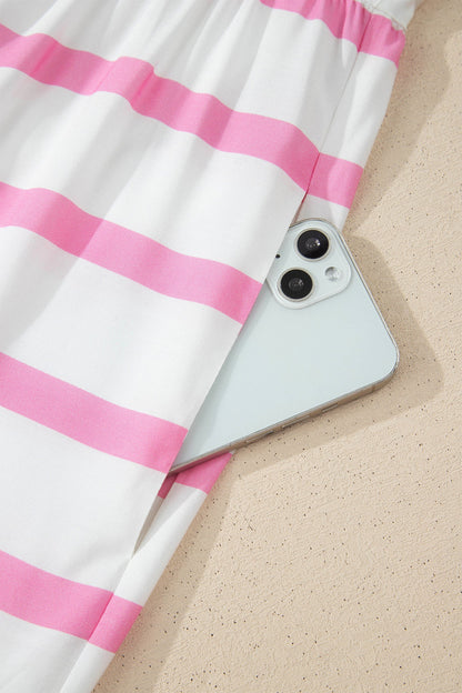 Pink Stripe Plus Maxi Dress