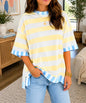 Stripe Exposed Seam Top