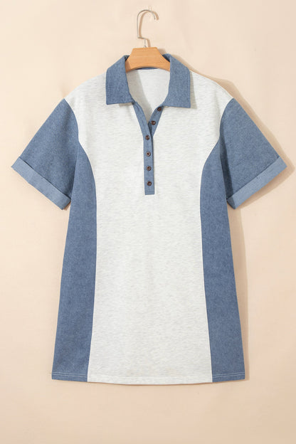 Light Grey Denim Tunic Dress