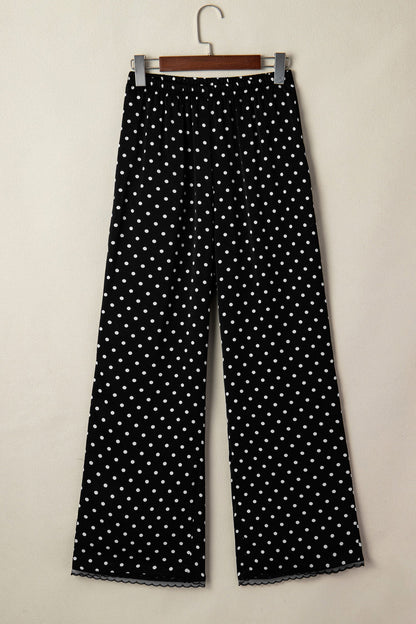 Black Polka Dot Loose Pants