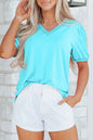 Blue Puff Blouse
