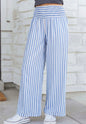 Stripe Shirred Summer Pants