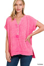 Double-Gauze Henley Top Zenana RTS