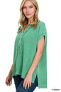 Double-Gauze Henley Top Zenana RTS