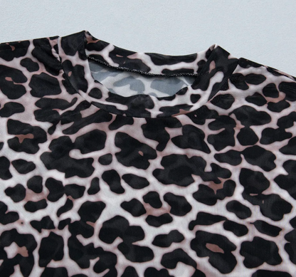 Leopard Sheer Mesh Top