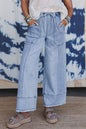 Seam-Detail Raw Hem Pants