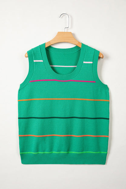 Green Stripe Knitted Tank
